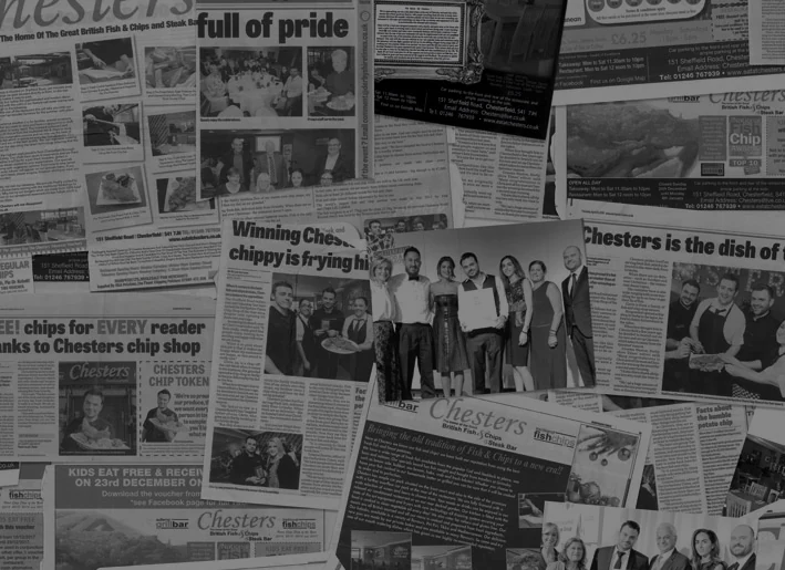 A collage celebrating Chesters' history, awards and community stories